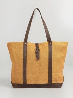 Vintage Addiction Almond Jute shoulder bag Tote Carry On Bag